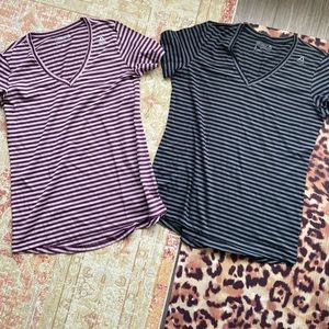 Reebok Sport Core Jersey V-Neck Striped T-Shirt BUNDLE NWT SZ L